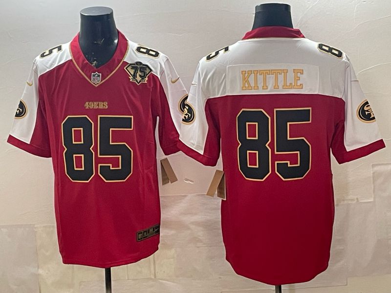 Men 2026 San Francisco 49ers #85 Kittle Red white 3th generations Nike Limited NFL Jersey style 06->new england patriots->NFL Jersey